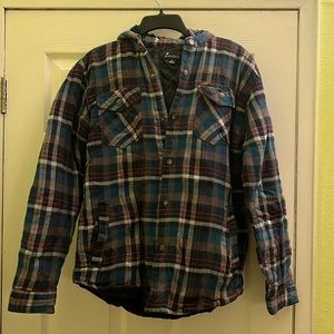 MEN’s Burnside Flannel Hoodie in size SMALL